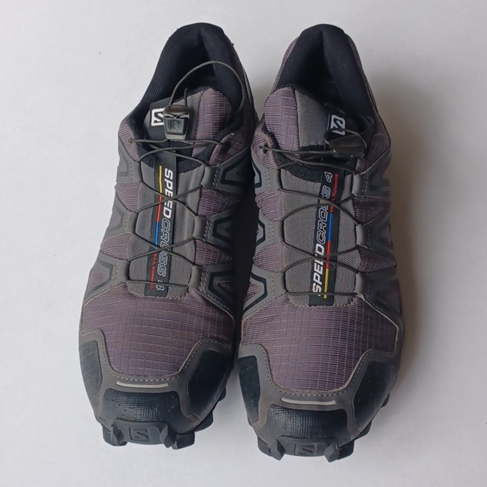 Salomon Speedcross 4 Trail Running Shoes Hiking SZ 10.5 Gray Black Outdoor - Picture 2 of 16
